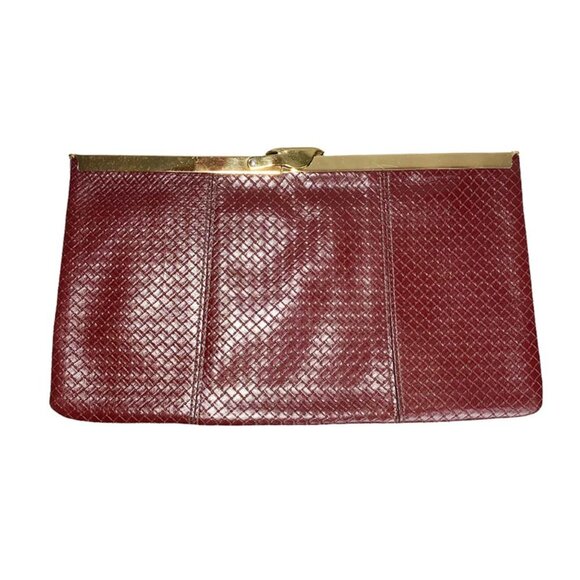 VINTAGE 1950's Woven Leather Clutch - Picture 2 of 7